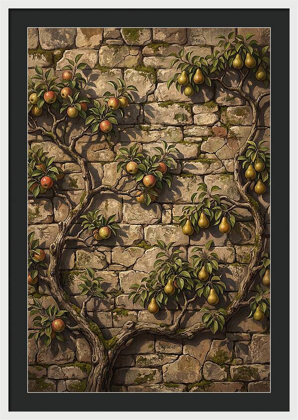 Stone Garden Wall With Espaliered Fruit