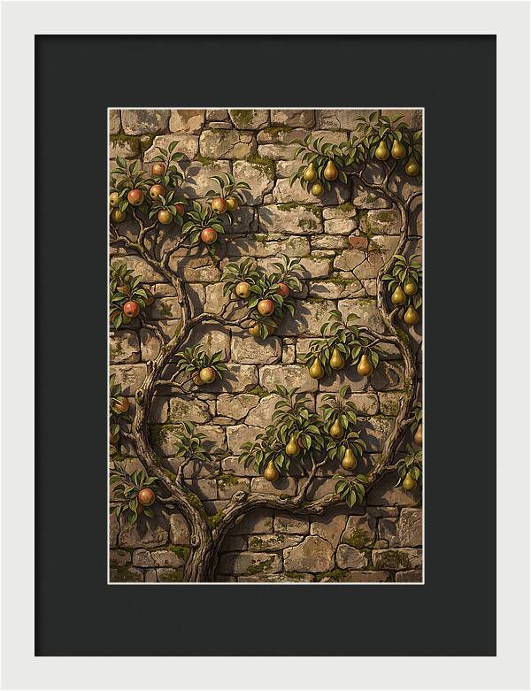 Stone Garden Wall With Espaliered Fruit