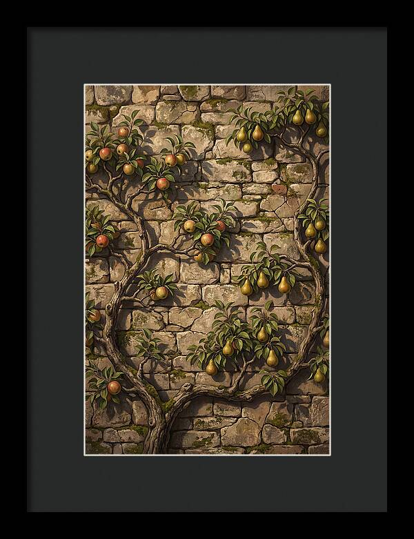 Stone Garden Wall With Espaliered Fruit