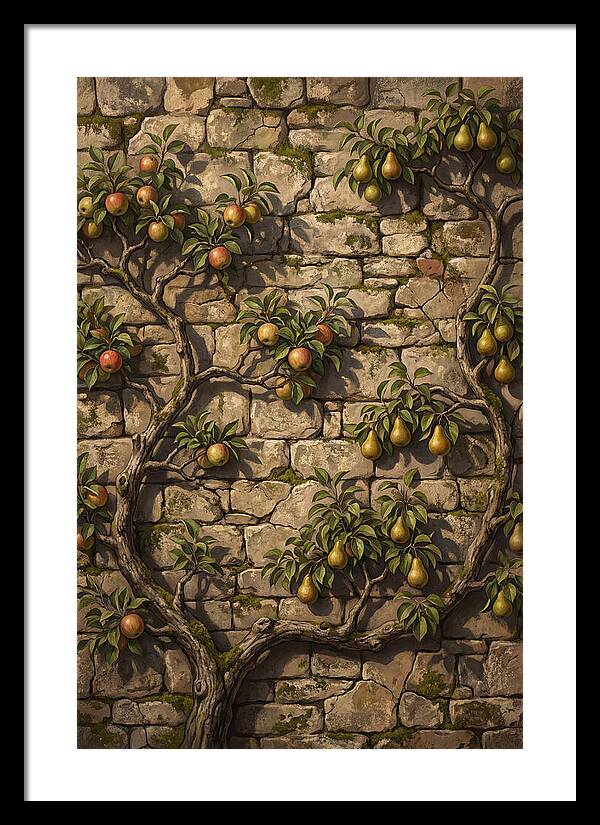 Stone Garden Wall With Espaliered Fruit
