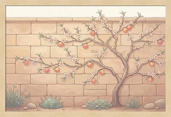 Stone Garden With Peach Tree