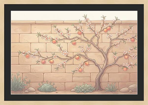 Stone Garden With Peach Tree