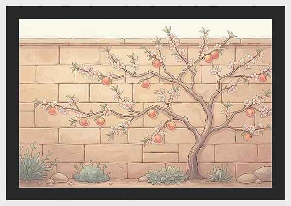 Stone Garden With Peach Tree