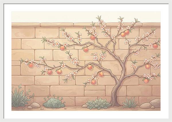 Stone Garden With Peach Tree