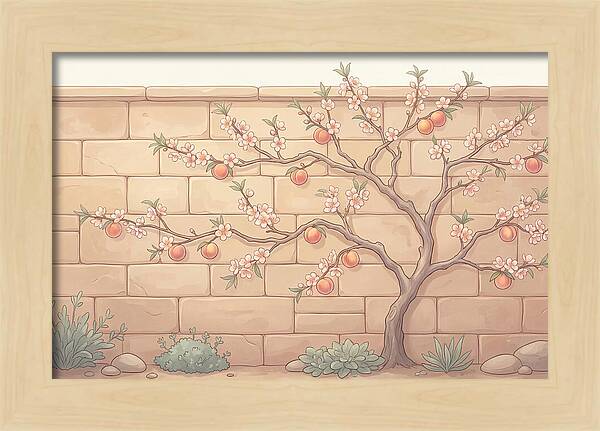 Stone Garden With Peach Tree