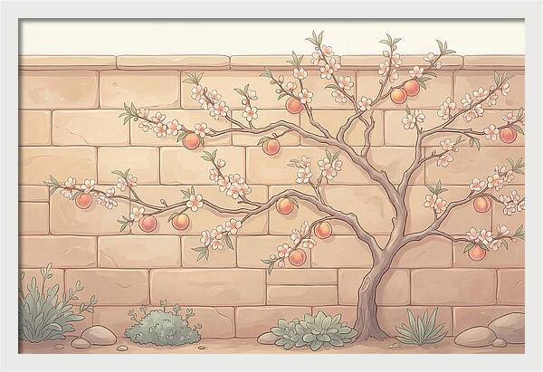 Stone Garden With Peach Tree