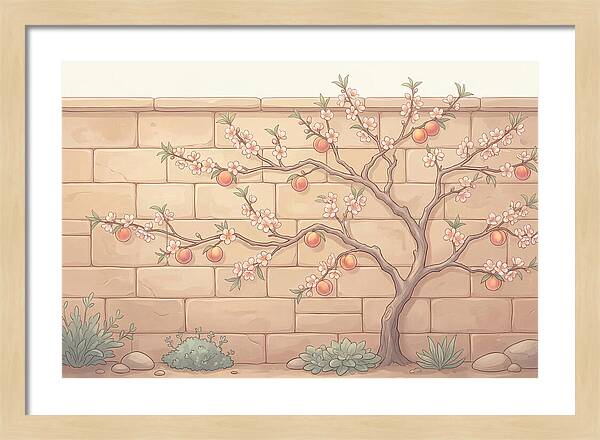 Stone Garden With Peach Tree