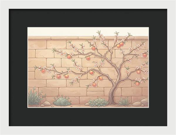 Stone Garden With Peach Tree