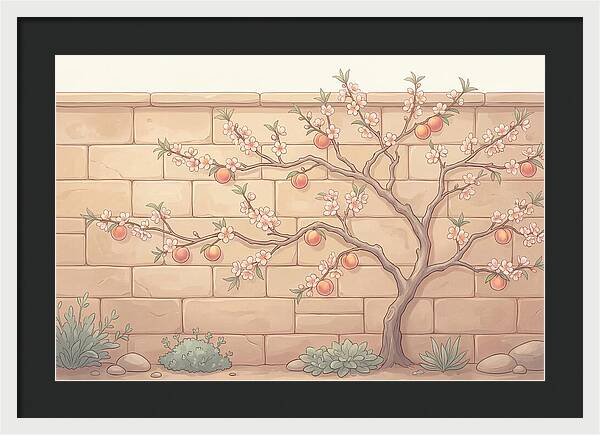 Stone Garden With Peach Tree