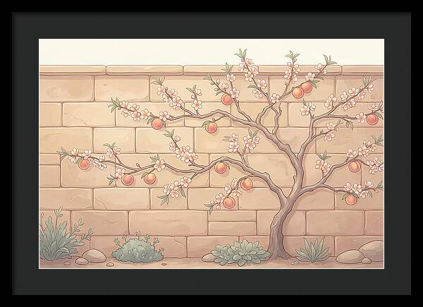 Stone Garden With Peach Tree