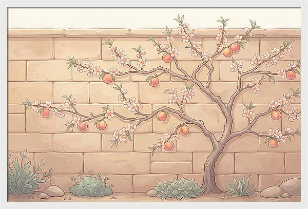 Stone Garden With Peach Tree
