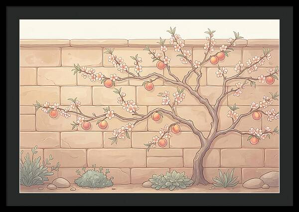 Stone Garden With Peach Tree