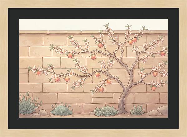 Stone Garden With Peach Tree