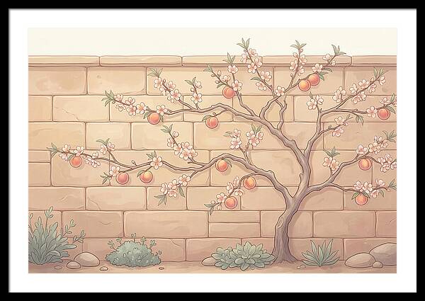Stone Garden With Peach Tree