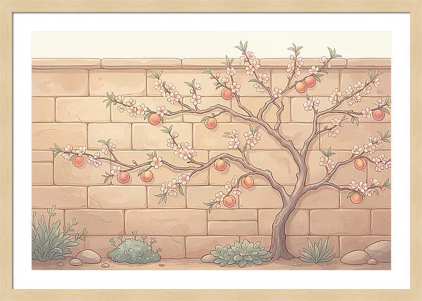 Stone Garden With Peach Tree