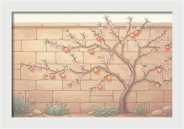 Stone Garden With Peach Tree
