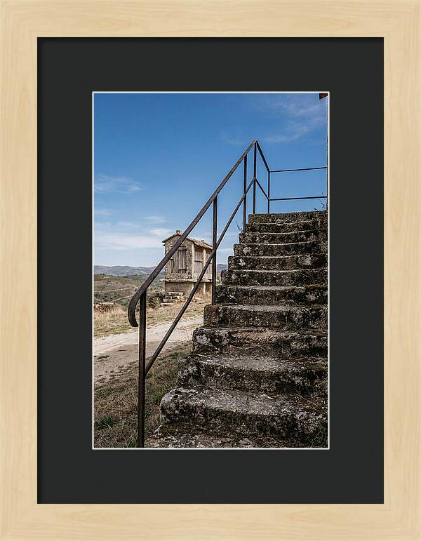 Stone Granary Steps Under Blue Sky