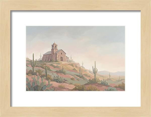 Stone Iglesia On Cactus Dotted Hill