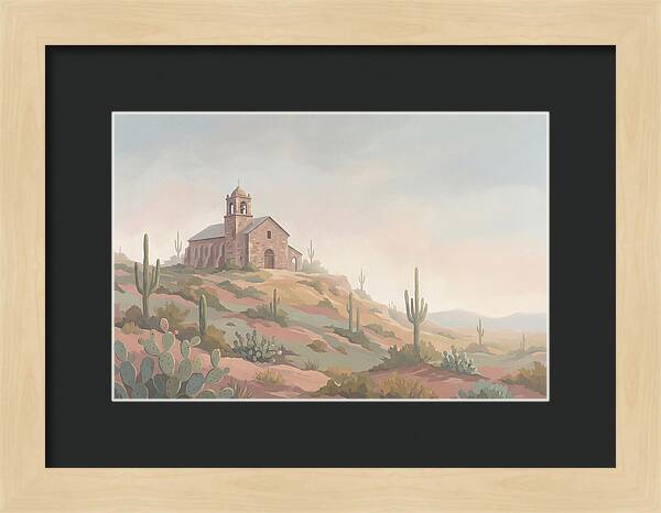 Stone Iglesia On Cactus Dotted Hill
