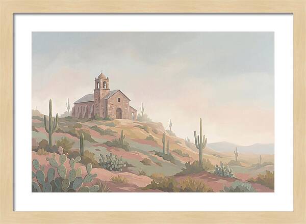 Stone Iglesia On Cactus Dotted Hill