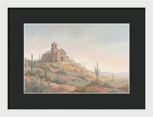 Stone Iglesia On Cactus Dotted Hill