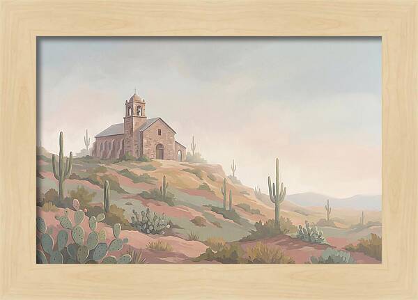 Stone Iglesia On Cactus Dotted Hill