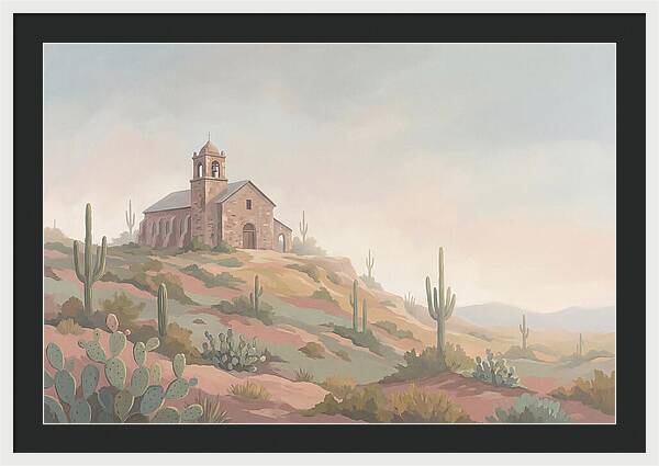 Stone Iglesia On Cactus Dotted Hill