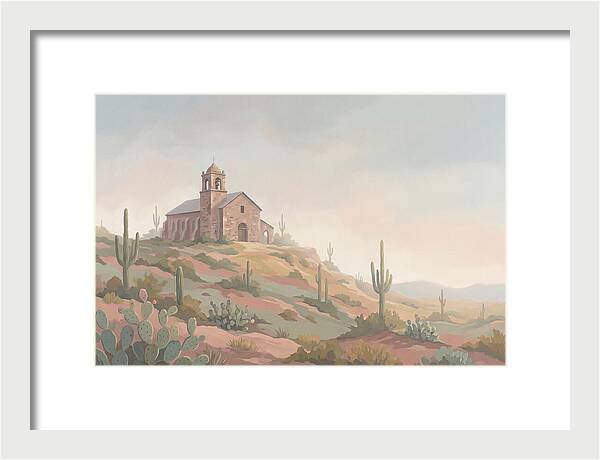 Stone Iglesia On Cactus Dotted Hill