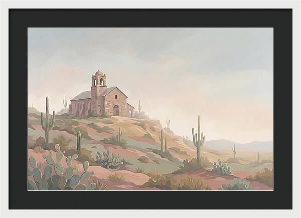 Stone Iglesia On Cactus Dotted Hill