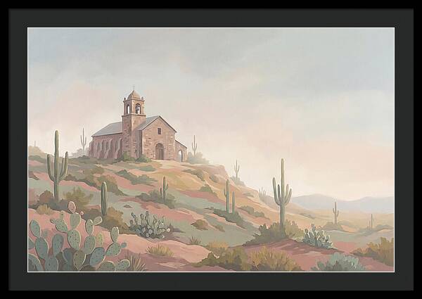 Stone Iglesia On Cactus Dotted Hill