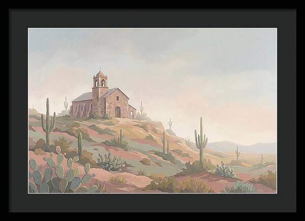 Stone Iglesia On Cactus Dotted Hill