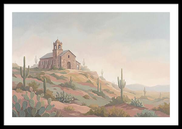 Stone Iglesia On Cactus Dotted Hill