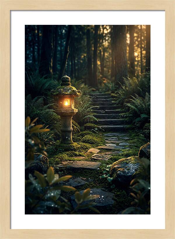 Stone Lantern Amidst Mossy Serenity