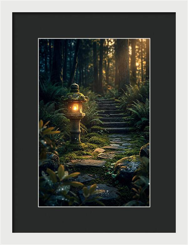 Stone Lantern Amidst Mossy Serenity