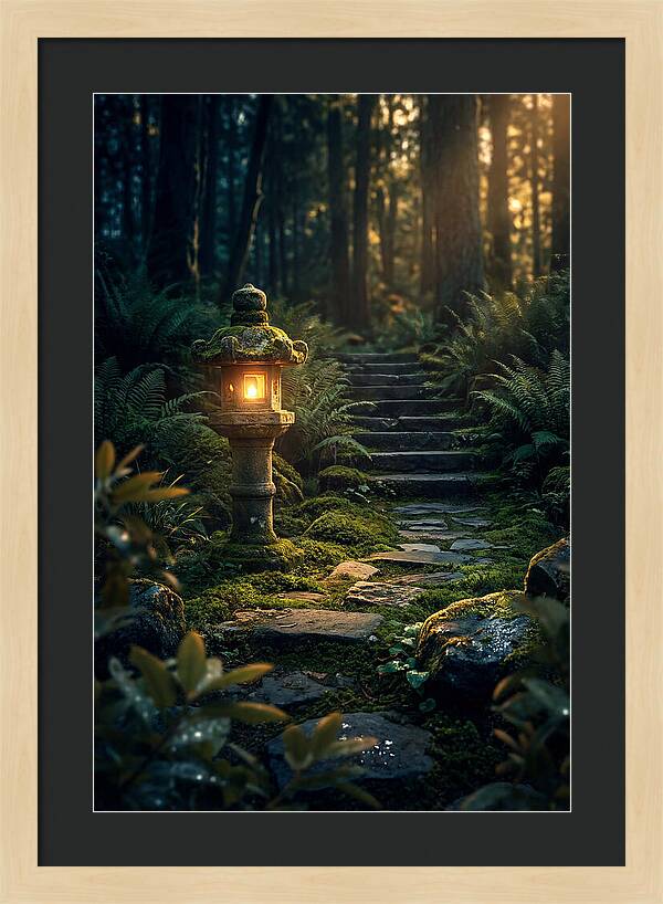 Stone Lantern Amidst Mossy Serenity