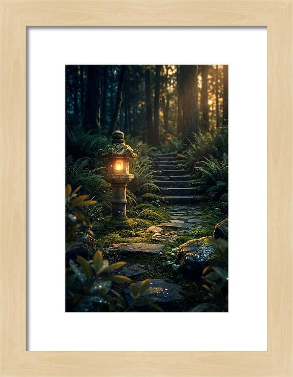 Stone Lantern Amidst Mossy Serenity