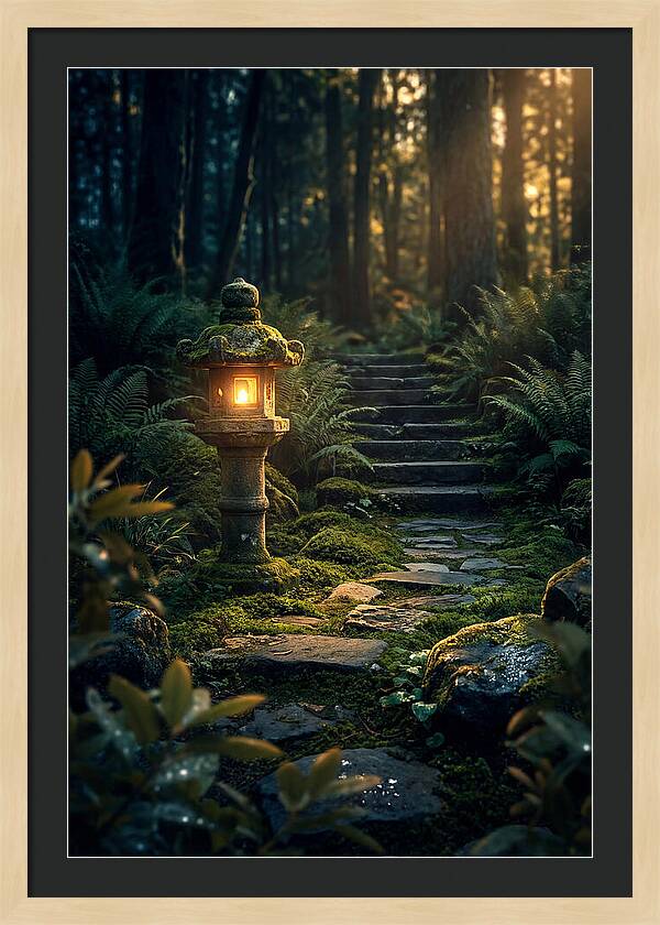 Stone Lantern Amidst Mossy Serenity