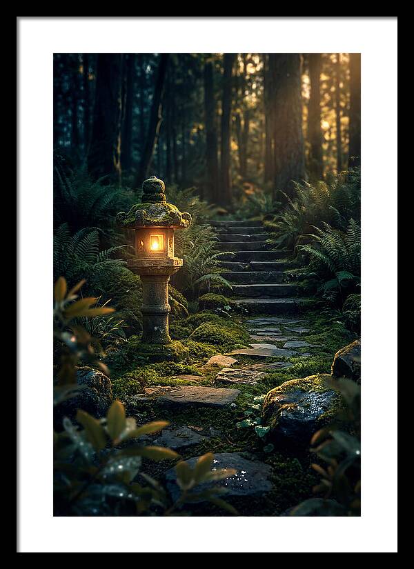 Stone Lantern Amidst Mossy Serenity
