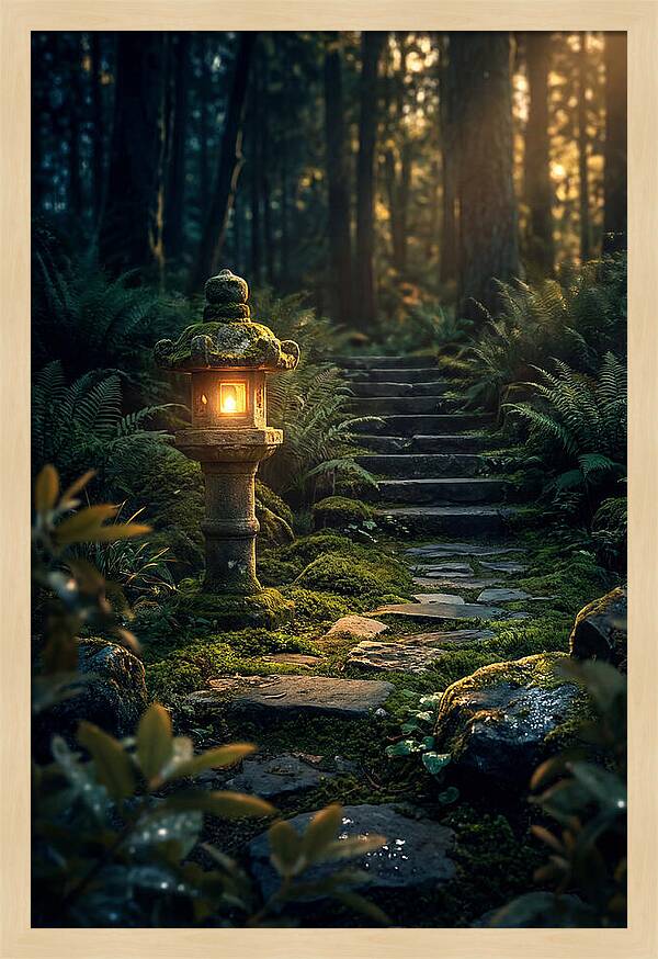Stone Lantern Amidst Mossy Serenity