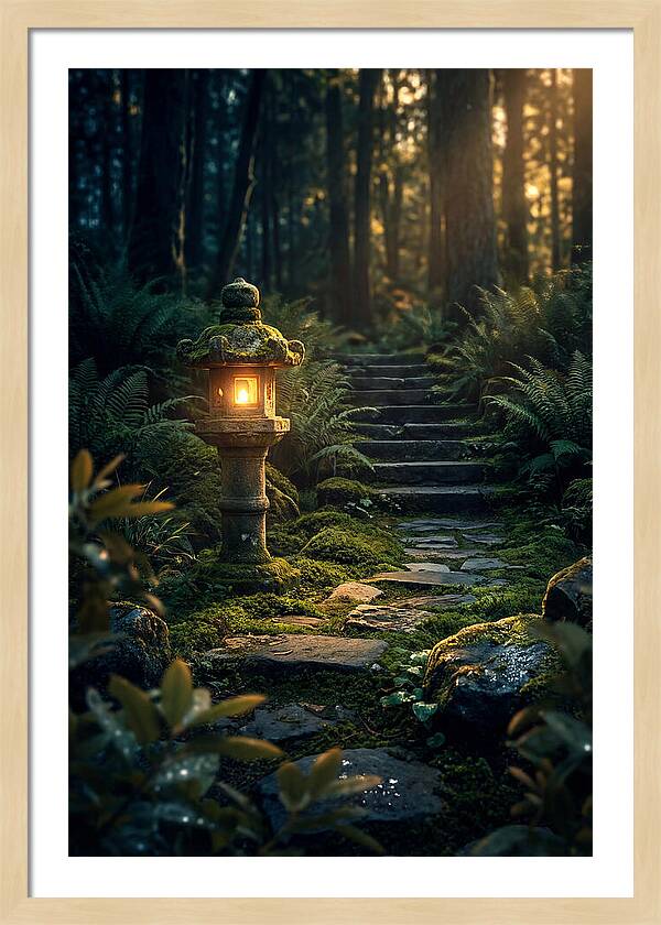 Stone Lantern Amidst Mossy Serenity