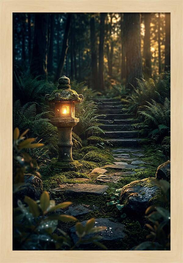 Stone Lantern Amidst Mossy Serenity