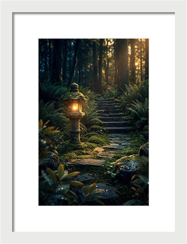 Stone Lantern Amidst Mossy Serenity