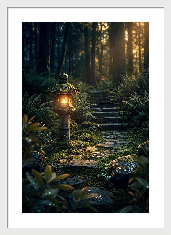 Stone Lantern Amidst Mossy Serenity