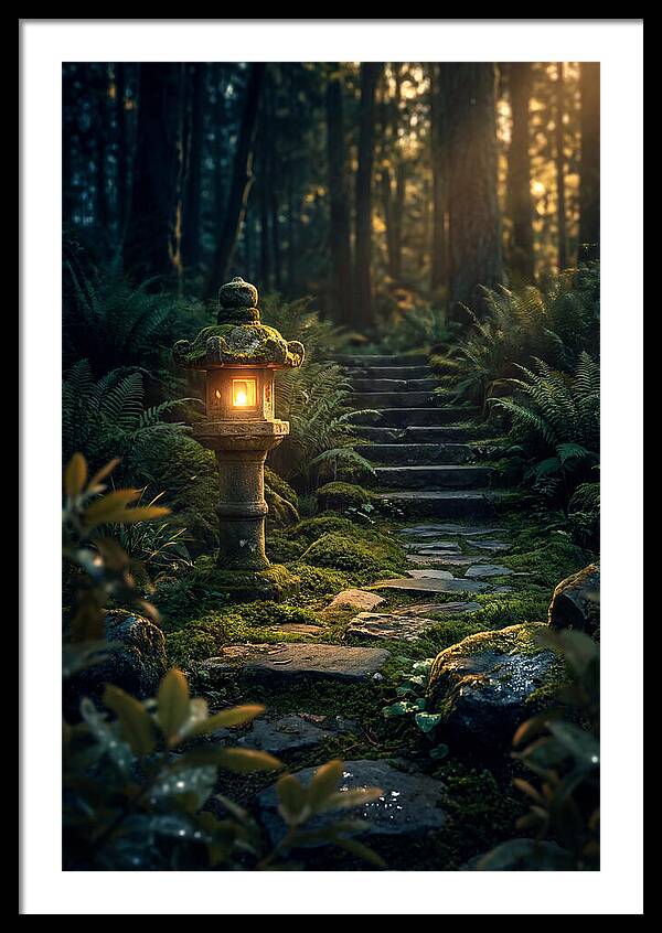 Stone Lantern Amidst Mossy Serenity
