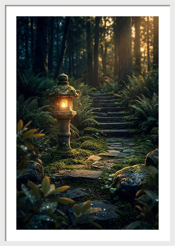 Stone Lantern Amidst Mossy Serenity