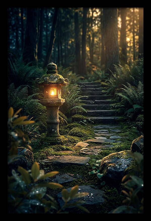 Stone Lantern Amidst Mossy Serenity