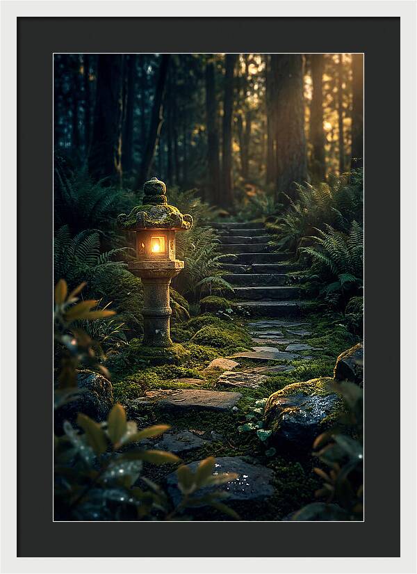 Stone Lantern Amidst Mossy Serenity