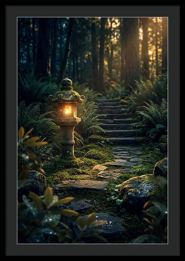 Stone Lantern Amidst Mossy Serenity