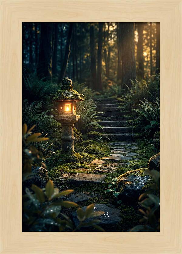Stone Lantern Amidst Mossy Serenity