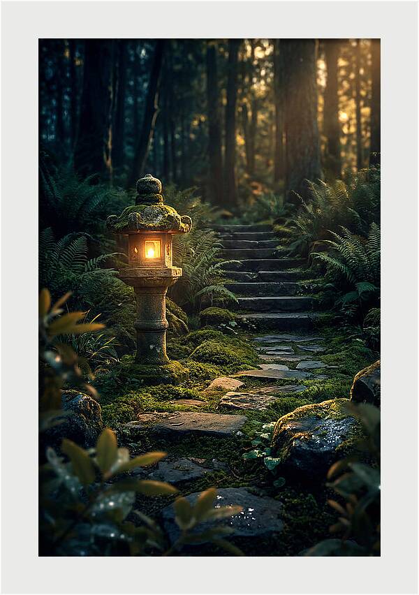 Stone Lantern Amidst Mossy Serenity
